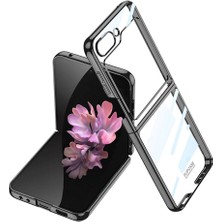 Zore Galaxy Z Flip 6 Kılıf Vlmt Full Camlı Kıpta Kapak-Siyah
