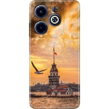 Senada Infinix Hot 40I Kılıf Desenli Baskılı Tpu Rubber Kapak Kız Kulesinde