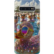 Senada Samsung Galaxy S10+ Plus Kılıf Desenli Baskılı Tpu Rubber Kapak Işıltılı Hayat