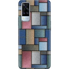Senada Vivo Y51 Kılıf Desenli Baskılı Tpu Rubber Kapak Jean Pattern