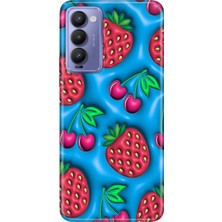 Senada Tecno Camon 18 Kılıf Desenli Baskılı Tpu Rubber Kapak Kiraz Çilek