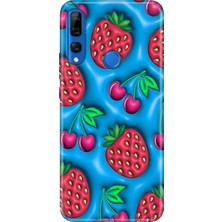 Senada Huawei Y9 Prime 2019 Kılıf Desenli Baskılı Tpu Rubber Kapak Kiraz Çilek