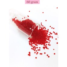 Marsilyan Dökme Cam Kum Boncuk (11/0) 2 mm - 60 Gram -  Şeffaf Kırmızı - BNC056