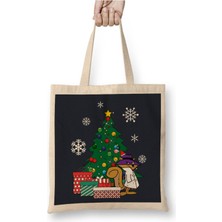 Toyaso Sailor Moon Secret Squirrel Around The Christmas Tree Yılbaşı Beyaz Bez Çanta Uzun Saplı