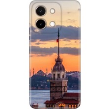 Senada Vivo Y28 Kılıf Desenli Baskılı Tpu Rubber Kapak Kız Kulesi