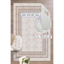 Pelura Halı Dijital Baskılı Çerçeveli Dekoratif Kaymaz Taban Yıkanabilir Halı Salon Halısı