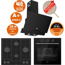 Ferre Fryart&silentart Oscar Sessiz Yeni Seri Siyah Ankastre  Set ( D063-SA + QXE62CS + LN385)