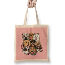 Toyaso Funny Dog Lover Gift For Women Men Köpek Beyaz Bez Çanta Uzun Saplı Alışveriş Çantası Plaj Çantası