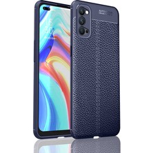 Zore Oppo Reno 4 Kılıf Vlmt Niss Silikon Kapak-Lacivert