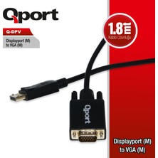 Sylar Qport Q-Dpv Dısplay Port To VGA 1.8mt Çevirici Kablo