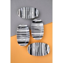 Tabak Evi Porselen Sidereal Oval Kayık Tabak 15X8,5X2CM 4 Parça