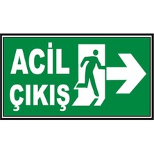 5 Adet Fosforlu Acil Çıkış Exit Levhası - Fotolümenli - Sağ Yön