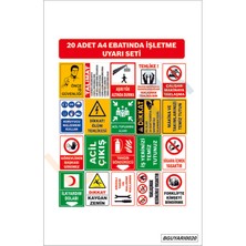 Işletme Uyarı Seti 20 Adet A4 Ebatında Isg Uyarı ve  Ikaz Levhası 3mm Dekota Uv Baskı