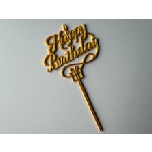 TSC 15CM Doğum Günü Mesajı Süs Pasta Süsü Görünüm  3 Adet