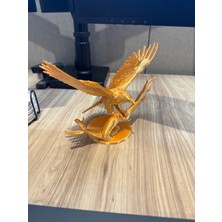 TSC 15CM Kanat Açmış Kartal Heykeli – Gold Görünümlü Dekor Biblo – Ofis Masası Dekorasyon