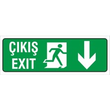Ş Güvenliği Uyarı Levhası ( Çıkış Aşağı ) 12X34 Cm. (FD-1234-011)