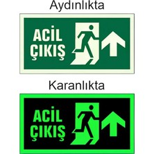Fosforlu Acil Çıkış Levhası Bant Hediyeli Fotolümen Levha
