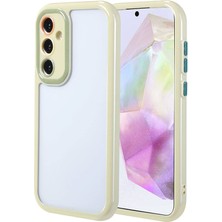 Zore Galaxy A35 Kılıf Kamera Korumalı Renkli Kenar ve Çerçeve Tasarımlı Vlmt Vitamin Kapak-Yeşil
