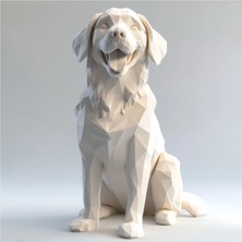 TSC 15CM Golden Retriever Biblosu Dekoratif Heykel – Modern Ev Iç Mimari Aksesuar