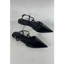 Ezel Glory Canca Siyah Rugan Babet Ayakkabı