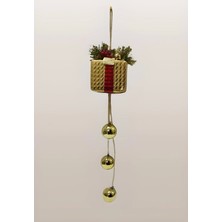 Empressco Yılbaşı Süsü Lüks Simli Toplu Altın 70 Cm, Hediye Paketli, Şık ve Parlak Dekorasyon