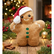 Pabtex Yılbaşı Dekoru Kurabiye Adam Peluş – Hediyelik Yumuşak Yastık