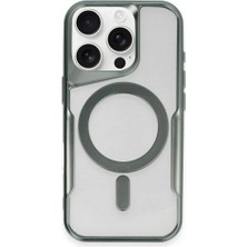Marsilyan  iPhone 14 Pro Max Kılıf Boyi Magsafe Silikon Kapak - Yeşil