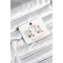 Clariss 14K Gold Renk Kaplama Zirkon Taşlı cm Kadın Küpe