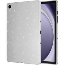 Zore Galaxy Tab A9 Plus Simli Parlak Görünümlü Uyumlu Vlmt Tablet Koton Kılıf-Gümüş