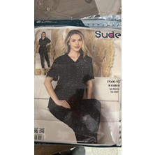Sude P600-957 Bambo %65 Polyster Bayan Pijama Takımı--Siyah--