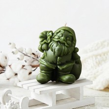 Mitr Noel Baba Temalı Yeşil Balmumu Mum