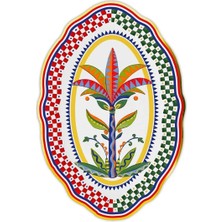 Baci Milano dolce Vita Palmiye Desenli Oval Servis Tabağı 35 cm