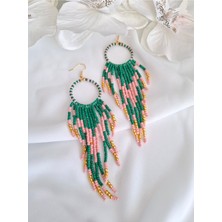 İpar Aksesuar Kum Boncuk Oya El Yapımı Küpe