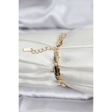 14K Gold Renk Kaplama Zincir Model cm Kadın Bileklik - Bamido