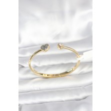 Skygo Pirinç Gold Renk Kalpli Model Kadın Kelepçe Bileklik - TJ-BB8089