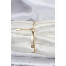 14K Gold Renk Kaplama Kalpli Model cm Kadın Bileklik - Bamido