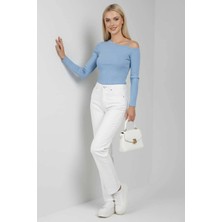 Ezel Glory Tek Omuz Ipli Bluz Mavi T4328