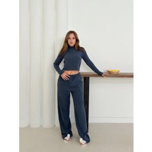 Ezel Glory Balıkçı Yaka Örme Takım Lacivert ST265865