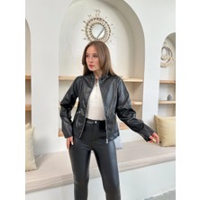 Ezel Glory Mevsimlik Deri Ceket Siyah ST255510