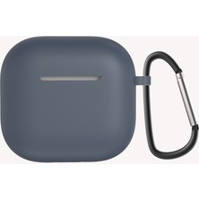 Zore Airpods 4 Uyumlu Vlmt Standart Silikon Kılıf-Lacivert