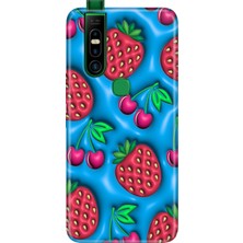 Senada Infinix S5 Pro Kılıf Desenli Baskılı Tpu Rubber Kapak Kiraz Çilek