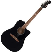 Fender California Debut Redondo Ce Dreadnought Ceviz Klavye Black Elektro Akustik Gitar