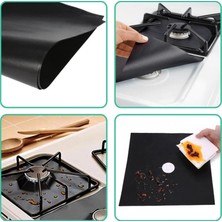 Mercansa Siyah Renk Ocak Koruyucu Folyo Yanmaz Yapışmaz 4'lü Set