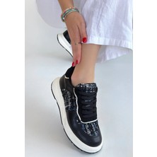 Ezel Glory Hawer Siyah Cilt Bağcıklı Spor Ayakkabı