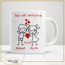 Black Willow Store Sevgililer Günü,sevgiliye Özel,aşk,sevgi Porselen Kupa BARDAK-118