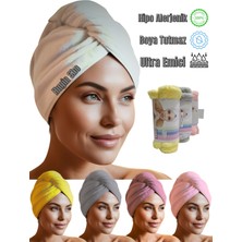 hugin sho Mikrofiber Saç Havlusu Boya Tutmaz Saç Bonesi Maske Havlusu Lastikli Plaj Havlusu
