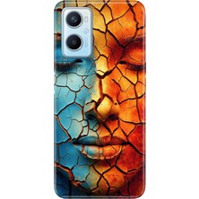 Adasena Oppo A96 Kılıf Desenli Baskılı Tpu Rubber Kapak Toprak