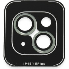 Marsilyan  iPhone 15 Pvd Metal Kamera Lens - Açık Yeşil