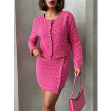 Ezel Glory Ceketli Etek Takım Chl Kumaş Fuşya H24443