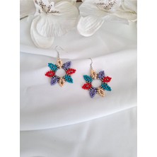 İpar Aksesuar Kum Boncuk Oya El Yapımı Küpe